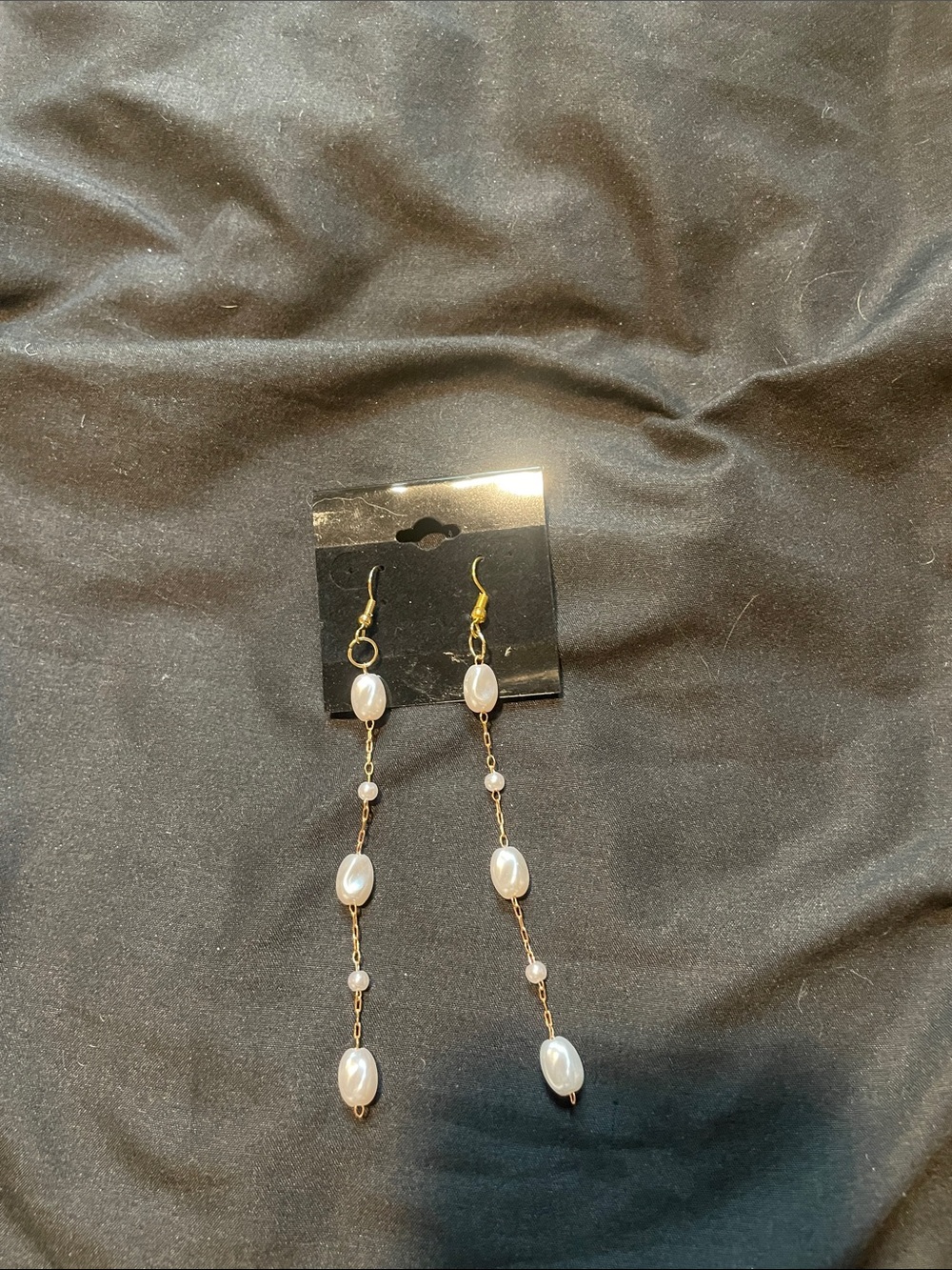 Delicate Gold-Chain Pearl Drop Earrings - Women Jewelry